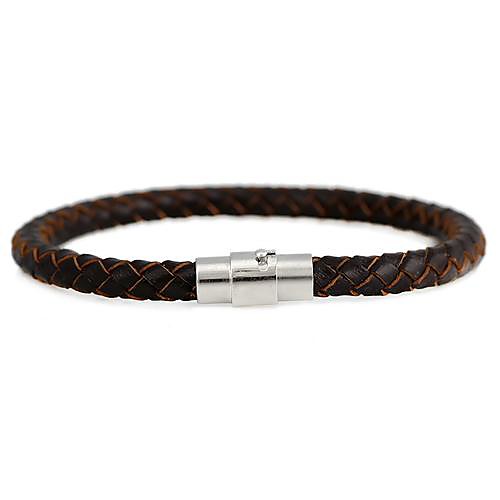 Simple Leather Bracelet Brown (1Pc)