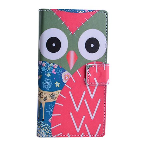 Owl Deer Pattern PU Leather Case with Stand and Card Slot for Nokia Lumia 830