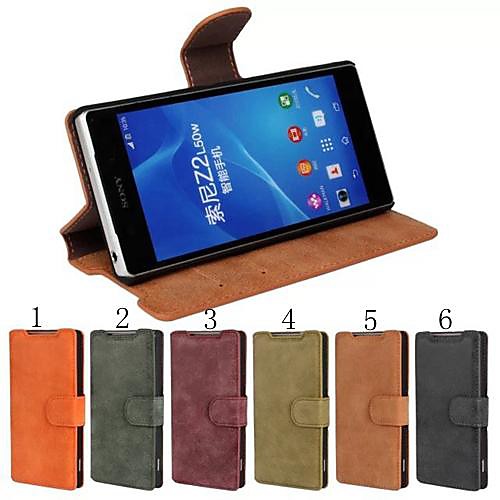 Frosted Material Pattern PU Leather Full Body Case for Sony Xperia Z2 (Assorted Color)