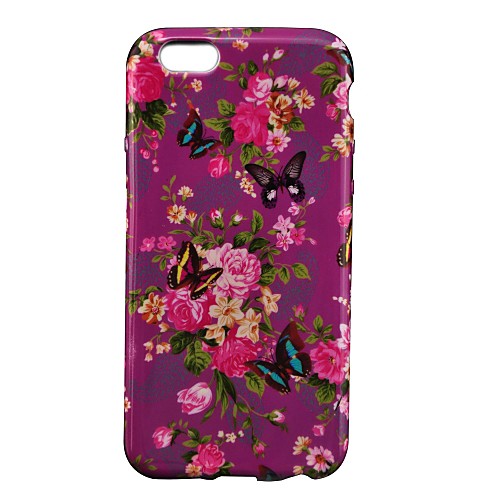 Ultra thin Butterfly Flowers Water Paste Silica Gel Soft Case for iPhone 6 (Assorted Colors)