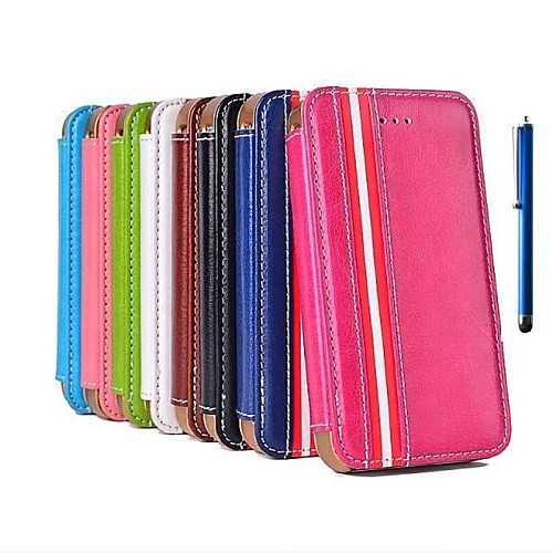 The European Style Leather Case with Stand Hold and Pen for iPhone 4/4S   (Assorted Colors)