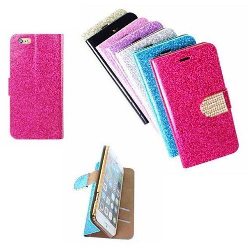 Sparkle Pattern PU Leather Full Body Case with Card Slot And Stand for iPhone 6 (Assorted Colors)