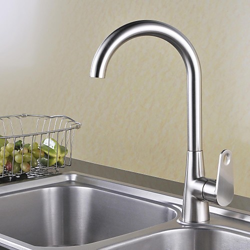 Kitchen faucet - One Hole Nickel Brushed Tall / High Arc Deck Mounted Contemporary Kitchen Taps / Brass / Single Handle One Hole
Kitchen faucet - One Hole Nickel Brushed Tall / High Arc Deck Mounted Contemporary Kitchen Taps / Brass / Single Handle One Hole