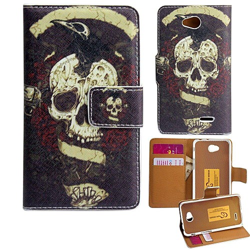 Skull Captain Pattern Pattern PU Leather Full Body Case for LG L70