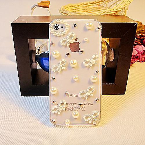 Bow-tiet with  Pearl Hard Back Cover  for iPhone 4 / iPhone 4S