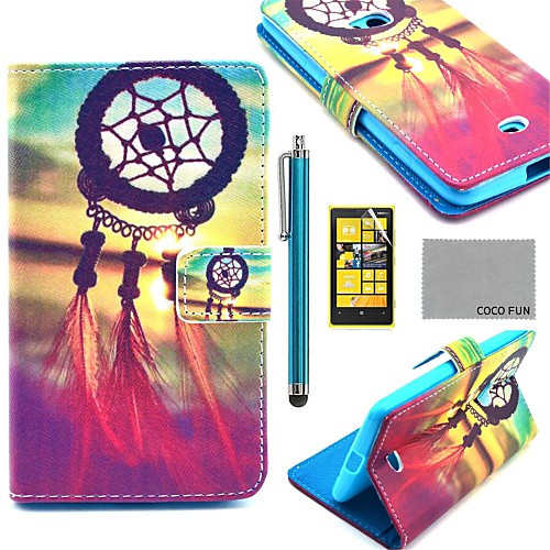 COCO FUN Chinese knot Pattern PU Leather Full Body Case with Screen Protector, Stylus and Stand for Nokia Lumia N625