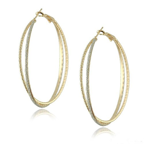 Contracted Fashion Double Layers Big Ring Hoop Earrings