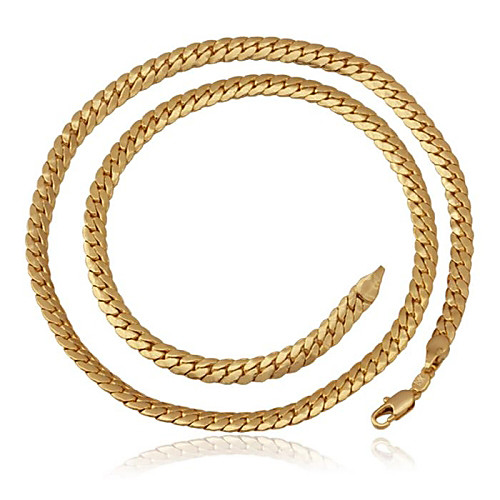 u7 высокого качества для мужчин старинные 18k коренастый золота заполнены ожерелье цепь для мужчин 6мм 22inches 55cm