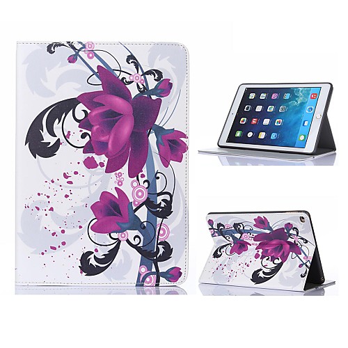 Elegant Flower Pattern Leather Case with Stand for iPad Air 2