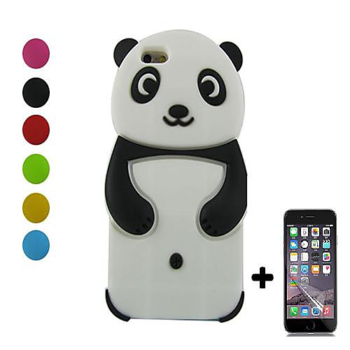 Cartoon Panda Design Soft Case with Screen Protector for iPhone 6 (Assorted Color)