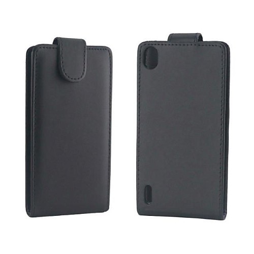 Solid Color Pattern Open Up and Down PU Leather Full Body Case for Huawei P7