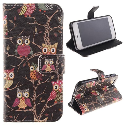 The Owl Design PU Full Body Case with Stand with Card Slot for iPhone 6