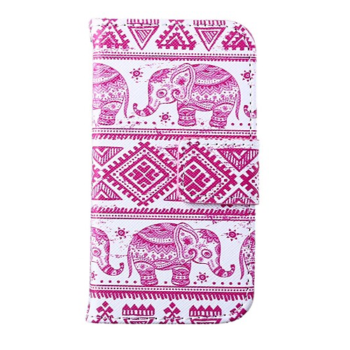 Pink Elephant Pattern PU Leather Full Body Case for iPhone 4/4S