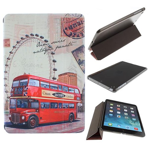 The Ferris Wheel and A Double-Decker Bus PU Leather Case with Stand for iPad Air