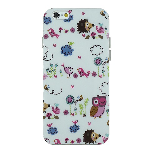 Birds And Owl And  Hedgehogs Pattern TPU Soft Back Cover Case for iPhone 6