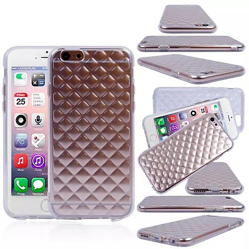 Diamond Shaped Grain Pattern TPU Soft Transparent Back Cover Case for iPhone 6 (Assorted Colors)