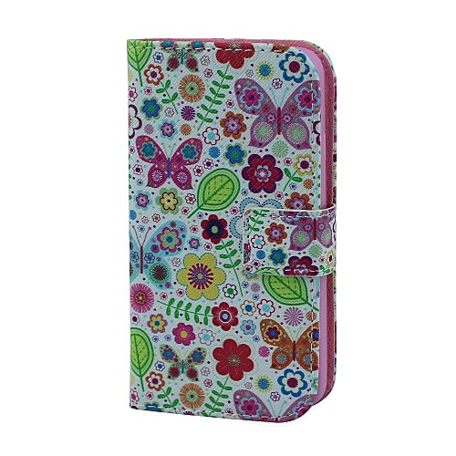 Flowers and Butterfly Pattern Full Body Case with Card Holder  for LG L70