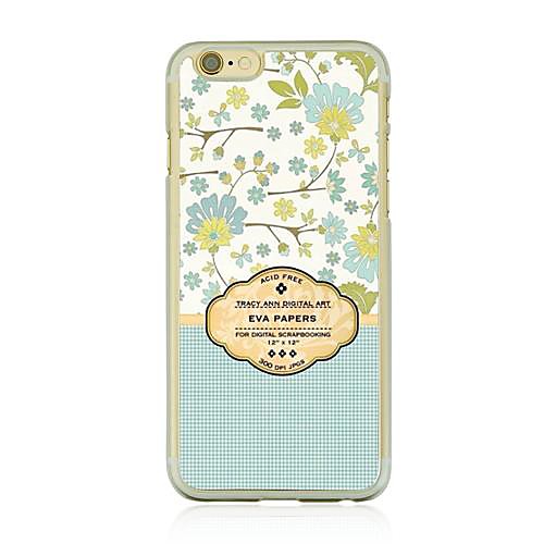 Small Blue Flowers Leather Vein Pattern PC Hard Case for iPhone 6