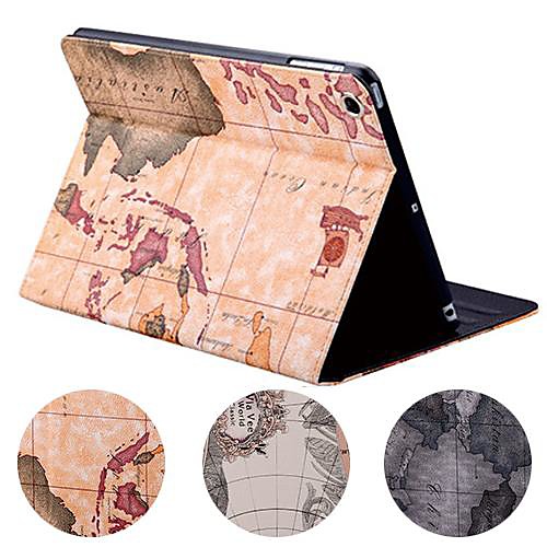 DSD Luxury Supper Slip Auto Sleep/Wake Up World Map PU Leather Full Body Case for iPad 2/3/4 (Assorted Colors)