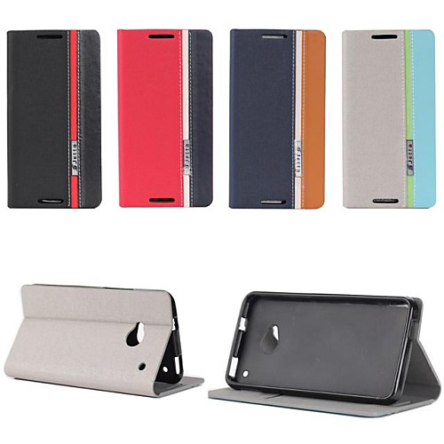 Three Color Design PU Leather Full Body Case with Stand for HTC M7 (Assorted Colors)