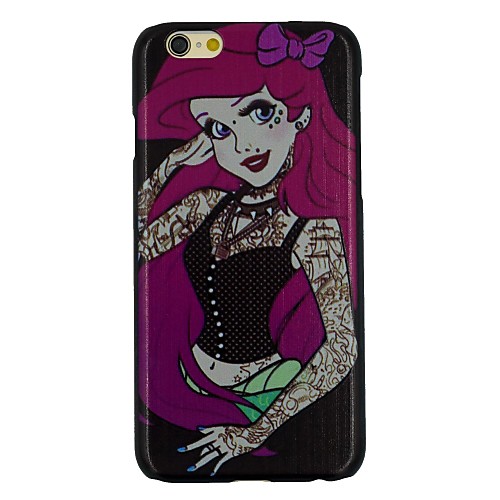 The Happy Purple Hair Girl Pattern PC Hard Back Cover Case for iPhone 6