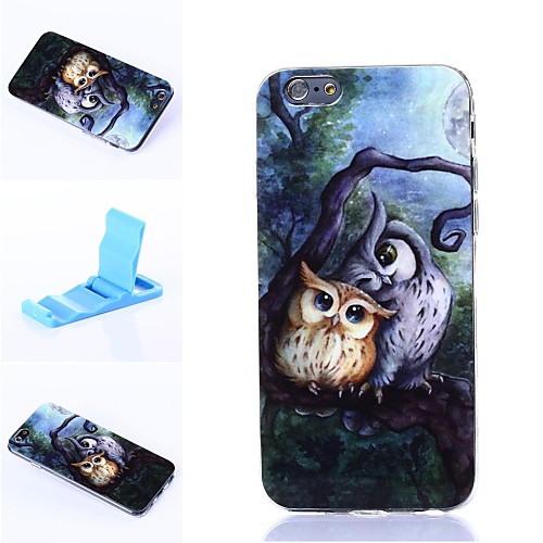 Two Owls on Tree Pattern Silicone Soft Cover for iPhone 6