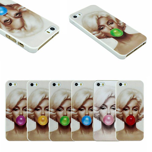 Marilyn Monroe Blows Bubbles Pattern PC Hard Back Cover Case for iPhone 5/5S (Assorted Colors)