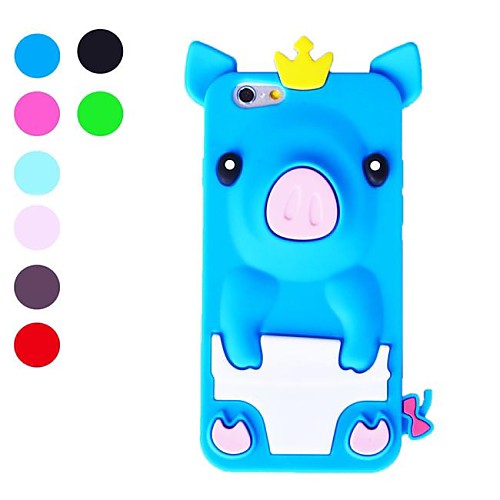 3D Design Cute Pig Pattern Soft Case for iPhone 6  (Assorted Colors)