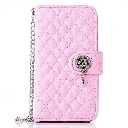 Rose Pendant Diamond Lattice Wallet PU Leather Full Body Case with Stand for iPhone 6  (Assorted Colors)