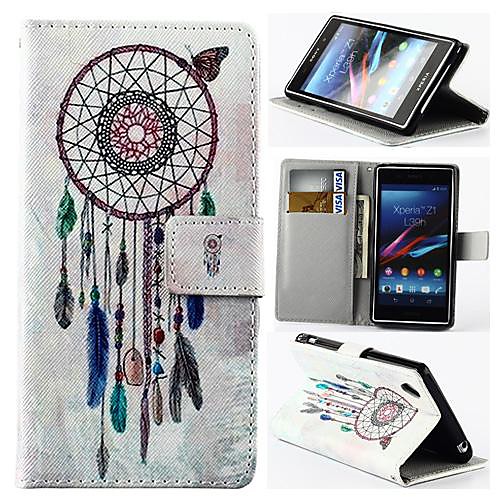 Wallet Style Wind Chime PU Leather Full Body Cover with Stand for Sony Xperia Z1 L39H