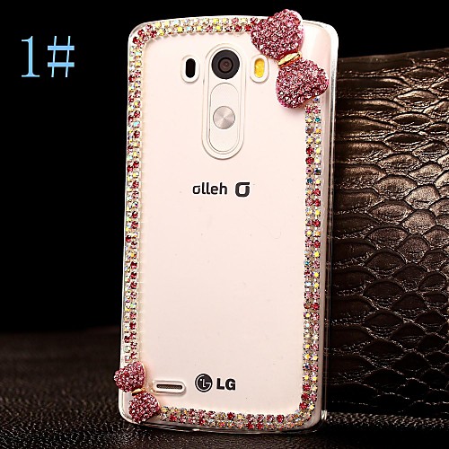 DIY Exquisite Bowknot with Rhinestones Pattern Plastic Hard Case for LG G3  (Assorted Color)