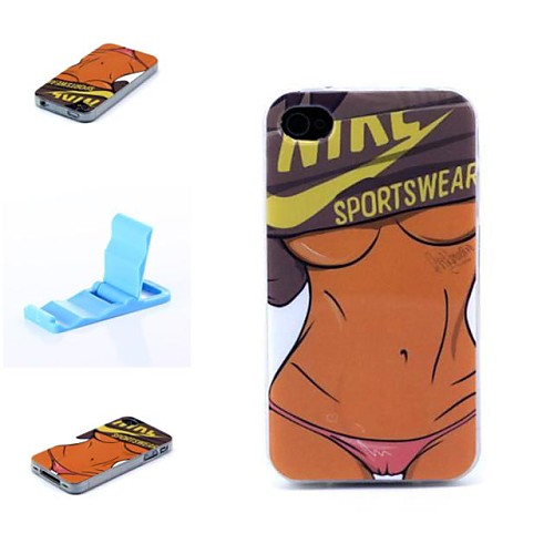 Seductive Sports Girl Pattern Silicone Soft Case for iPhone 4/4S