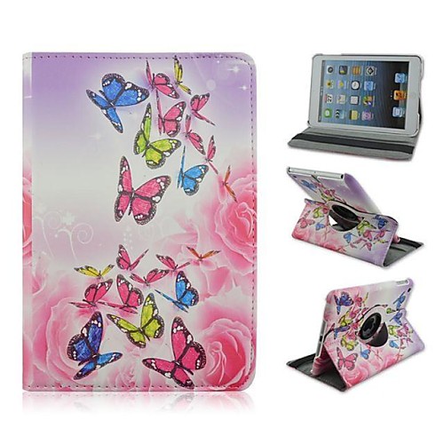 Beautiful Butterfly Pattern PU Leather Full Body Case with Stand for iPad Mini 1/2/3