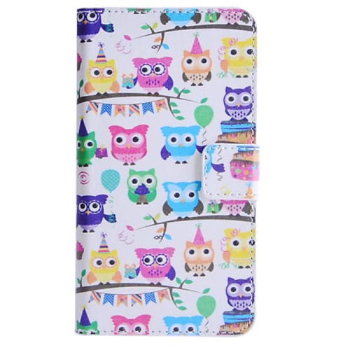 Owl Party Pattern PU Leather Case with Stand and Card Slot for HTC Desire 510