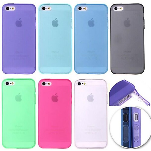 Solid Color TPU Soft Case with Dust Plug for iPhone 6  (Assorted Colors)