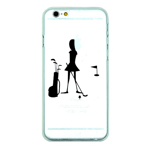 Girl Playing Golf Pattern Transparent Back Cover Case for iPhone 6