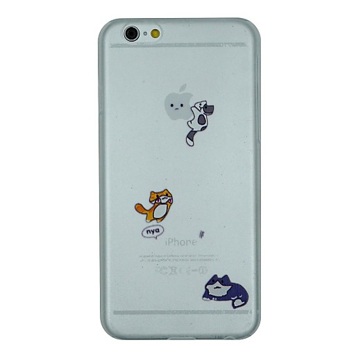 Three Naughty Cats Pattern PC Hard Transparent Back Cover Case for iPhone 6