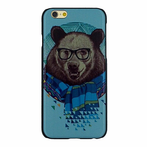 Bear with Glasses Pattern PC Hard Back Cover Case for iPhone 6