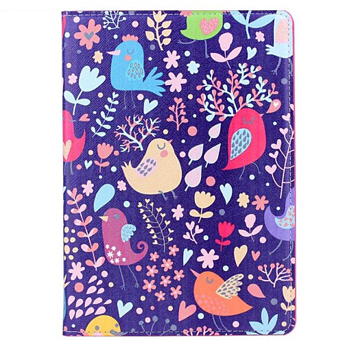 Painting Cartoon Cute Animals PU Leather Full Body Case with Stand for iPad Air