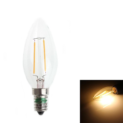 Zweihnder E14 2W 180LM 3000-3500K Tungsten Filament Core Warm Light Candle Light (220-240V)