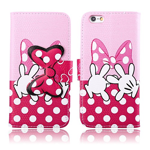 Shy Tiny Hands Pattern PU Leather Full Body Cover with Stand for iPhone 6