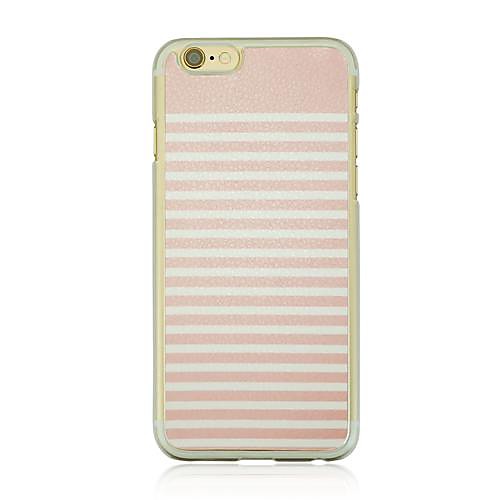 Pink and White Striped Leather Vein Pattern PC Hard Case for iPhone 6