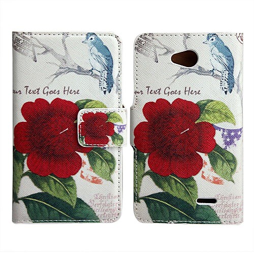 Blooming Flowers Pattern PU Leather Full Body Case for LG L70