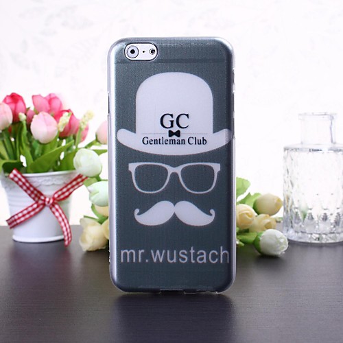 Mr Mustache Pattern Transparent TPU Soft Case for iPhone 6