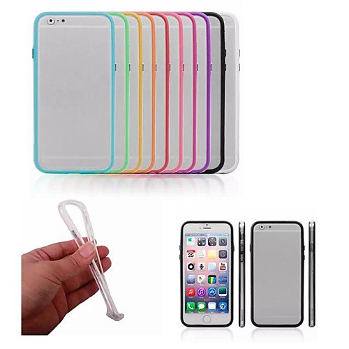 PC  TPU 2 in 1 Combo Bumper Frame Case with Metal Buttons for iPhone 6 (Assorted Colors)