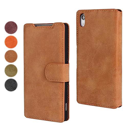 Retro Scrub PU Leather Full Body Cover with Stand and Card Slot for Sony Xperia Z2 (Assorted Colors)