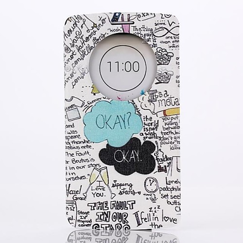 Okay Pattern Full Body PU Leather Case Cover with Stand  for LG G3