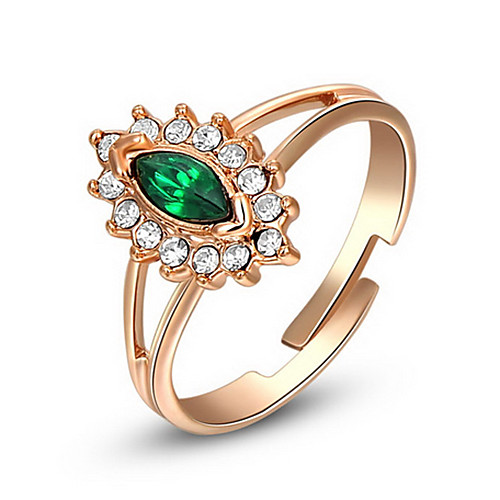 Roxi Exquisite Rose-Golden Green Eyes Statement Rings(1 Pc)