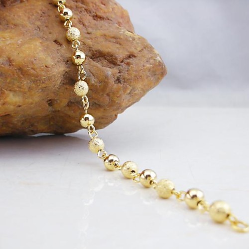 18K Golden Plated Beads Bracelet 17.5cm