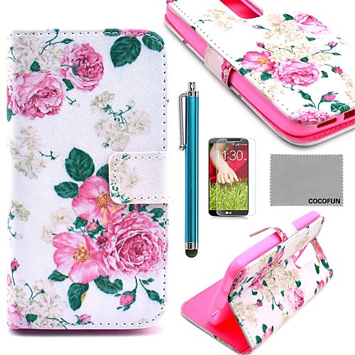 COCO FUN Colorful Owl Pattern PU Leather Full Body Case with Screen Protector, Stylus and Stand for LG G2 MINI